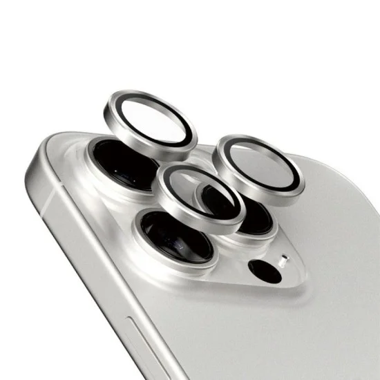 Panzerglass&trade; Hoops Kameraschutz Iphone 15 Pro | 15 Pro Max - white Titanium